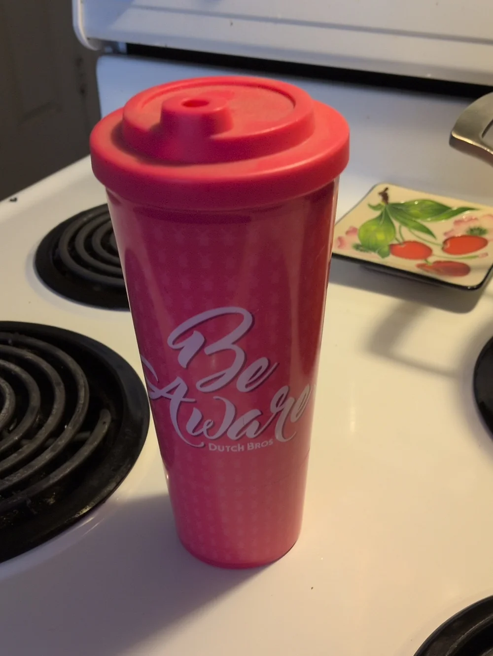 Dutch Bros Pink 'Be Aware' Travel Tumbler